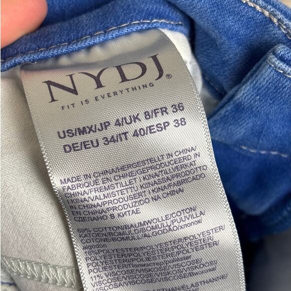 NYDJ womens 4 denim midi skirt jean braided belt loops new with tags cotton boho - Picture 6 of 7